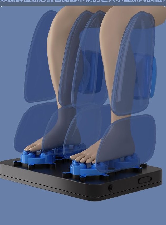 Calf airbags with raised 10cm coverage on the Aceso Core