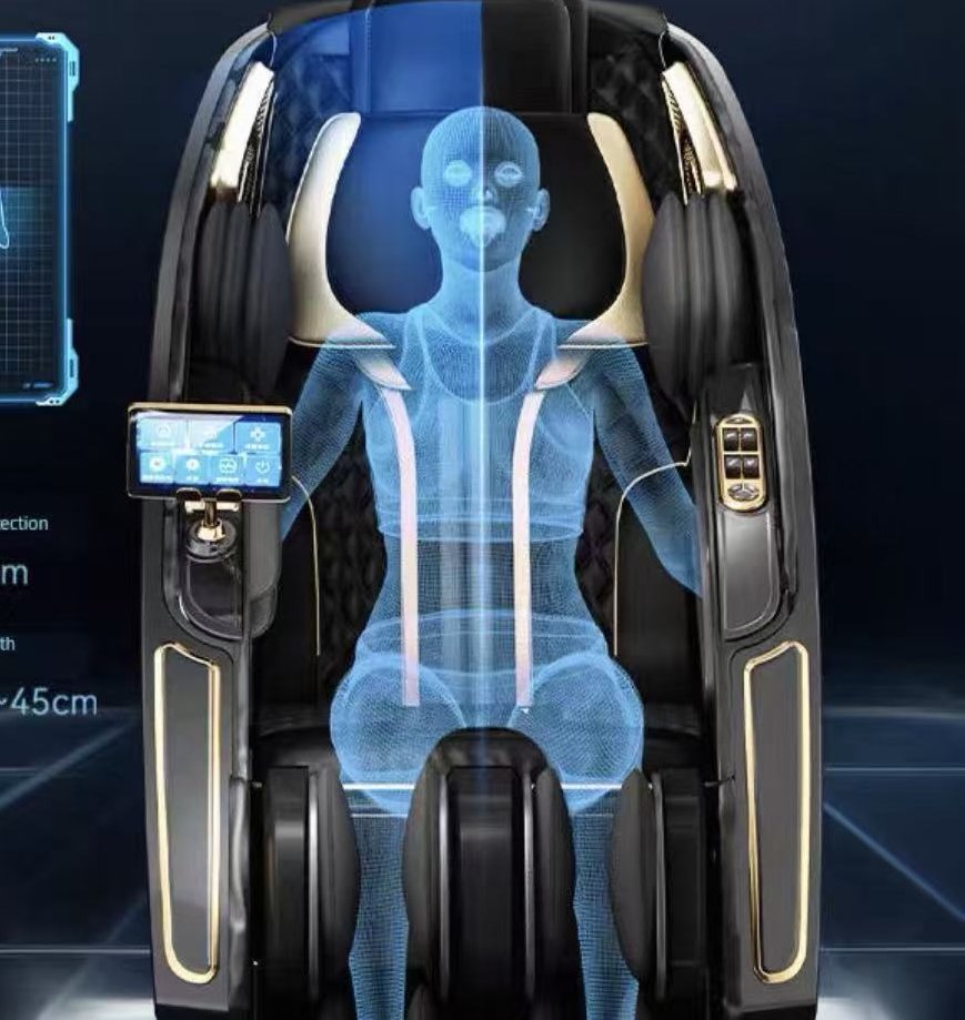 AI body-shape detection diagram: 150–200cm height range, 21–45cm shoulder measurement
