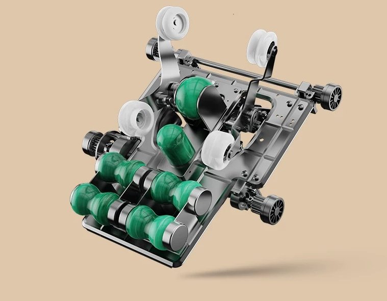 4D Pro precision-steel massage core with jade heads